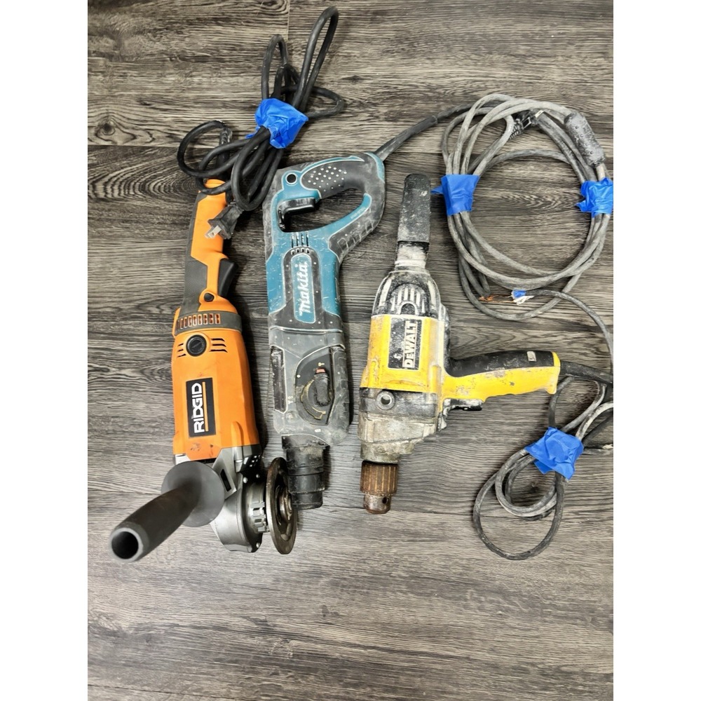 Lot of 3 Power Tools For Parts or Repair RIDGID,makita,dewalt